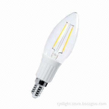 E14 Filament LED Bulb with 2W Power, 110lm/W Luminous Efficiency